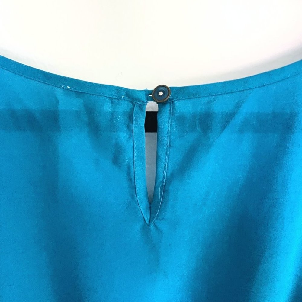 20 Bright blue sleeveless shirt dress  Sz L - Picture 7 of 8